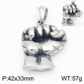Creative and domineering fist power grip titanium steel pendant
