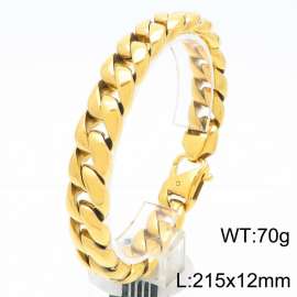 12MM Wide 316L Stainless Steel Cuban Chain Bracelet for Men Punk Gold Color Jewelry