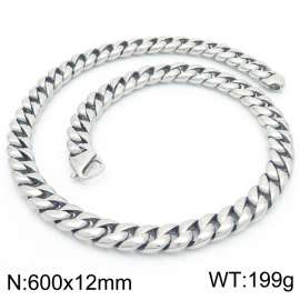 12MM Wide 316L Stainless Steel Cuban Chain Neacklace for Men Punk Neck Trendy Jewelry