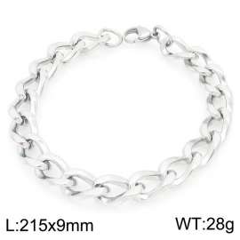 Fashionable and personalized stainless steel 215 × 9mm twisted square chain lobster buckle temperament silver bracelet