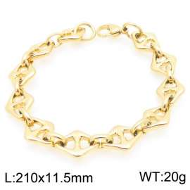 Fashionable and personalized stainless steel 210 × 11.5mm diamond shaped Japanese chain lobster buckle temperament gold bracelet