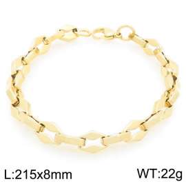 Fashionable and personalized stainless steel 215 × 8mm creative special engraved geometric chain lobster buckle temperament gold bracelet