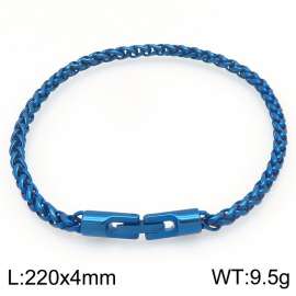 4mm Fashionable and personalized stainless steel blue flower basket chain bracelet with round jewelry buckle