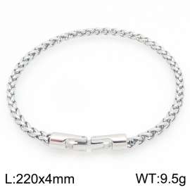 4mm Fashionable and personalized stainless steel silver flower basket chain bracelet with round jewelry buckle
