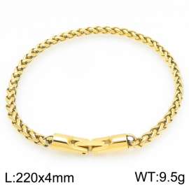 4mm Fashionable and personalized stainless steel gold flower basket chain bracelet with round jewelry buckle