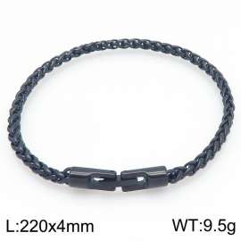 4mm Fashionable and personalized stainless steel black flower basket chain bracelet with round jewelry buckle