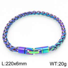 6mm Fashionable and personalized stainless steel colorful flower basket chain bracelet with round jewelry buckle
