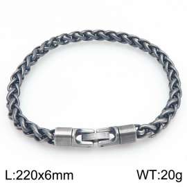 6mm Fashionable and personalized stainless steel retro color flower basket chain bracelet with round jewelry buckle