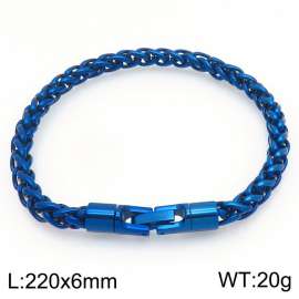 6mm Fashionable and personalized stainless steel blue flower basket chain bracelet with round jewelry buckle