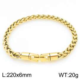 6mm Fashionable and personalized stainless steel gold flower basket chain bracelet with round jewelry buckle