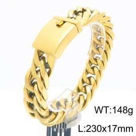 European and American fashion minimalist electroplated gold stainless steel 316L steel men's bracelet