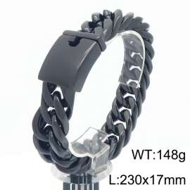 European and American fashion minimalist electroplated black stainless steel 316L steel men's bracelet