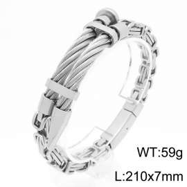 Men's stainless steel wire nail element bracelet