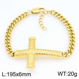 Men's stainless steel cross bracelet