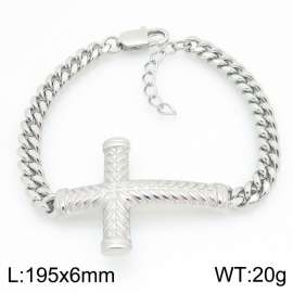 Men's stainless steel cross bracelet