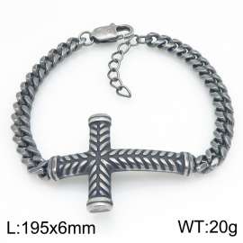 Men's stainless steel cross bracelet