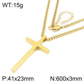 Stainless steel chain paired with cross element Necklaces