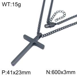 Stainless steel chain paired with cross element Necklaces