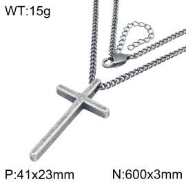 Stainless steel chain paired with cross element Necklaces